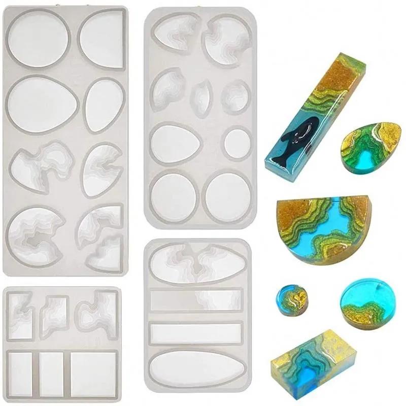 Wave Pattern Silicone Casting Resin Beeswax Molds Set Of 4 For DIY Jewelry  Making Pendants, Earrings, And Epoxy Crafts From Blancnoir, $9.51